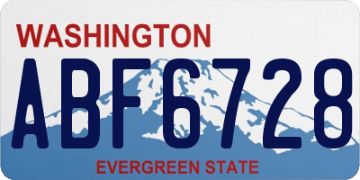 WA license plate ABF6728