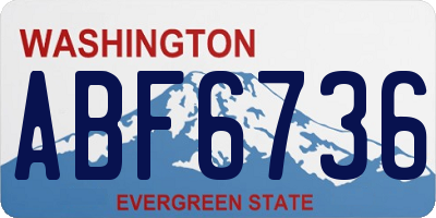 WA license plate ABF6736