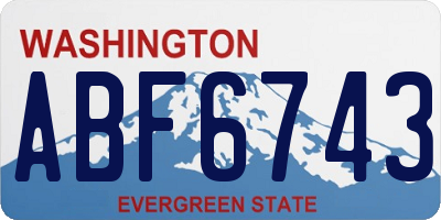 WA license plate ABF6743