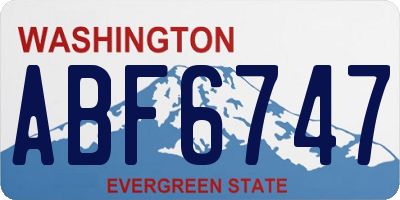 WA license plate ABF6747