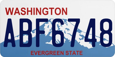 WA license plate ABF6748