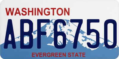 WA license plate ABF6750