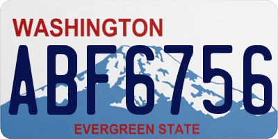 WA license plate ABF6756