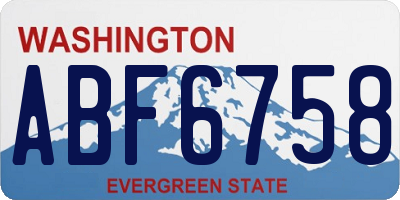 WA license plate ABF6758