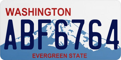 WA license plate ABF6764