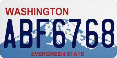 WA license plate ABF6768
