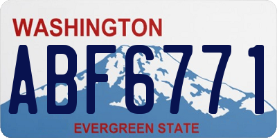 WA license plate ABF6771
