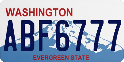 WA license plate ABF6777