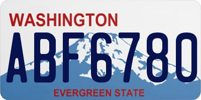 WA license plate ABF6780