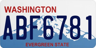 WA license plate ABF6781
