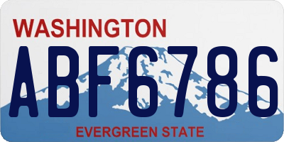 WA license plate ABF6786