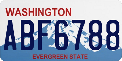 WA license plate ABF6788