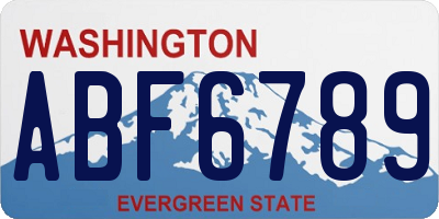WA license plate ABF6789