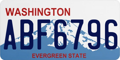 WA license plate ABF6796
