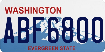 WA license plate ABF6800