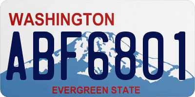 WA license plate ABF6801