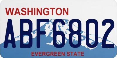 WA license plate ABF6802