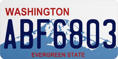 WA license plate ABF6803