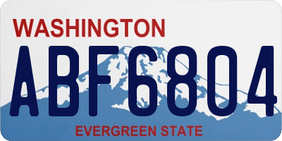 WA license plate ABF6804