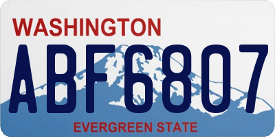 WA license plate ABF6807