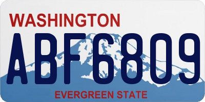 WA license plate ABF6809