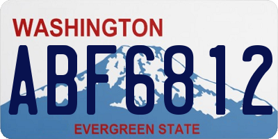 WA license plate ABF6812