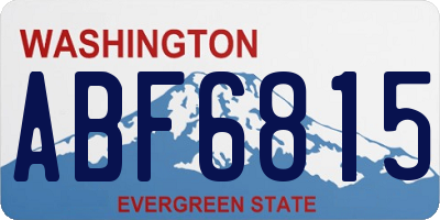 WA license plate ABF6815