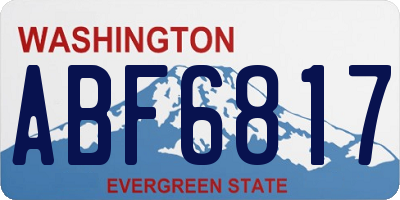 WA license plate ABF6817