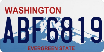 WA license plate ABF6819