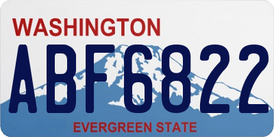WA license plate ABF6822