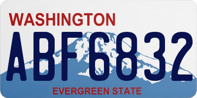 WA license plate ABF6832