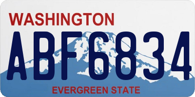 WA license plate ABF6834