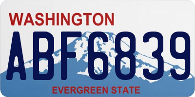 WA license plate ABF6839