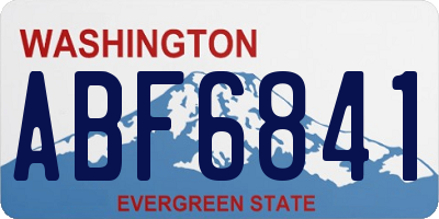 WA license plate ABF6841