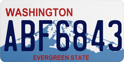 WA license plate ABF6843
