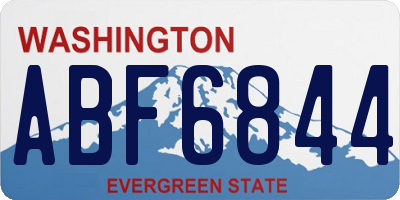 WA license plate ABF6844