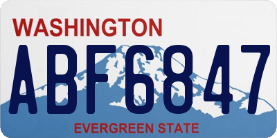 WA license plate ABF6847