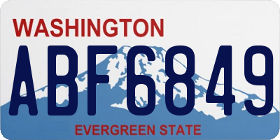 WA license plate ABF6849