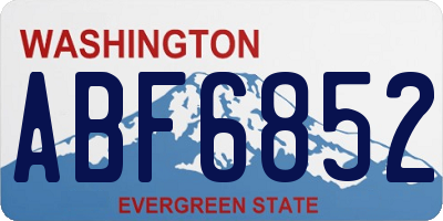 WA license plate ABF6852