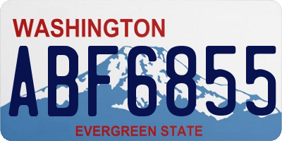 WA license plate ABF6855