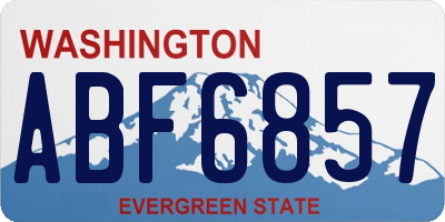WA license plate ABF6857