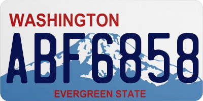 WA license plate ABF6858