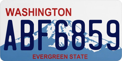 WA license plate ABF6859