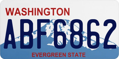 WA license plate ABF6862