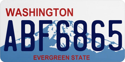 WA license plate ABF6865