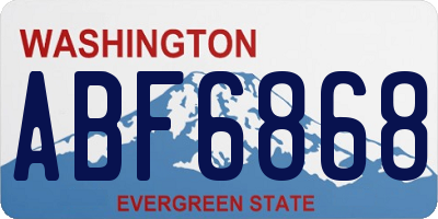 WA license plate ABF6868