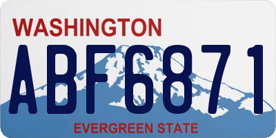 WA license plate ABF6871