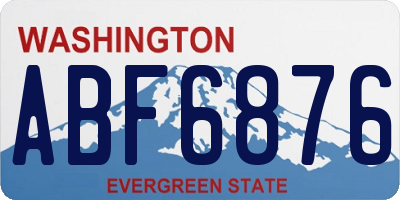 WA license plate ABF6876