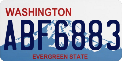 WA license plate ABF6883