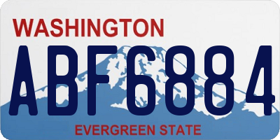 WA license plate ABF6884